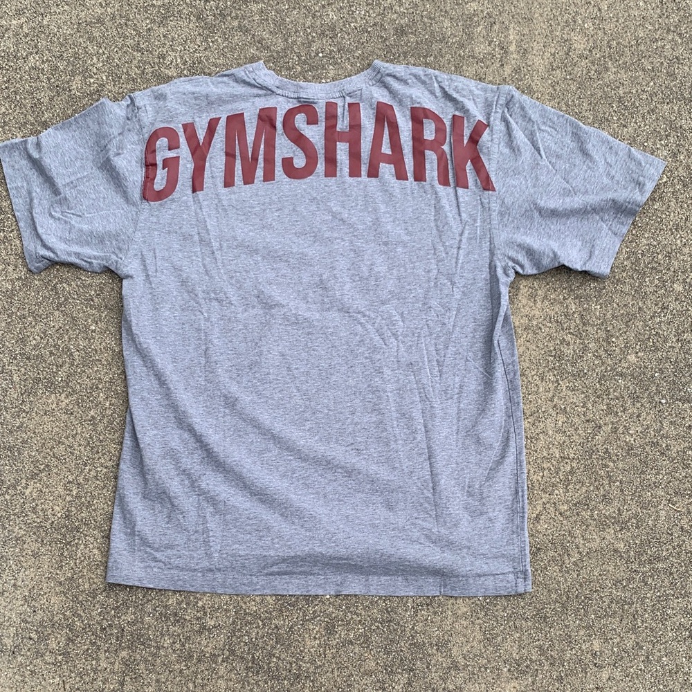 Gymshark Gray Short-Sleeve Tee with Red Back Logo